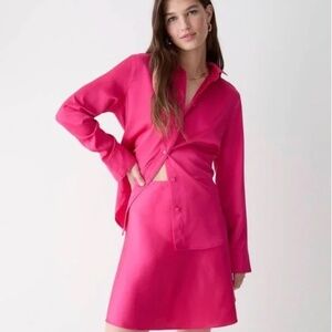 J. Crew_Gwen Mini Slip Skirt_Fuchsia Pink_ Size: X-Large